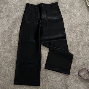 Anthropologie Maeve Black Faux Leather Pants